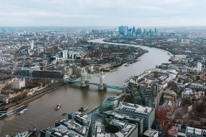 View of London City Skyline from Above