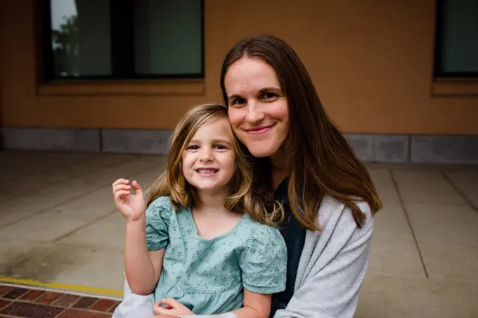 Mother & Daughter Posing for Camera in San Diego