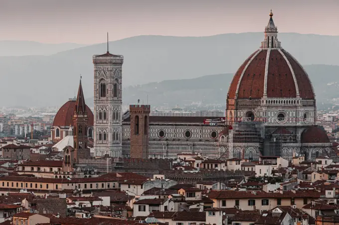 The Duomo in Florence, Italy, in summer sunset.