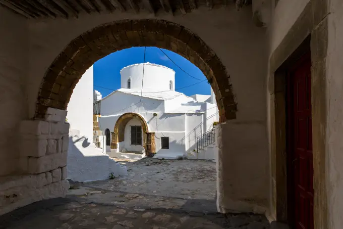 Church in Chora village on Skyros island in Greece.