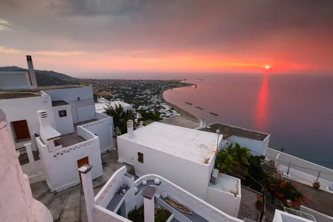 View of Molos village from Chora, Skyros island, Greece.