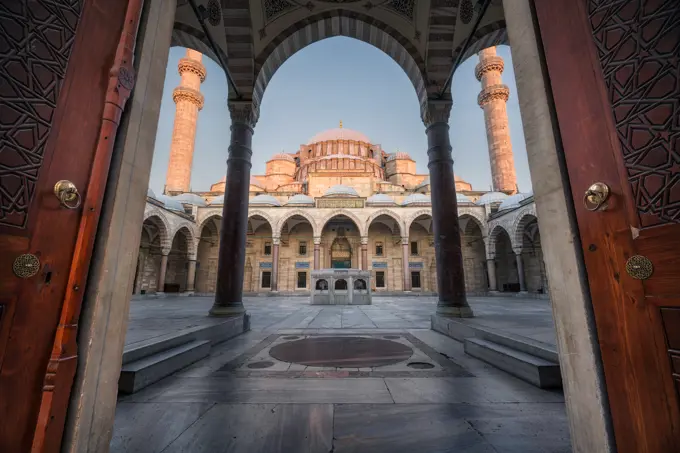 Suleymaniye Mosque, Istanbul - Sunset View from Courtyard Entrance