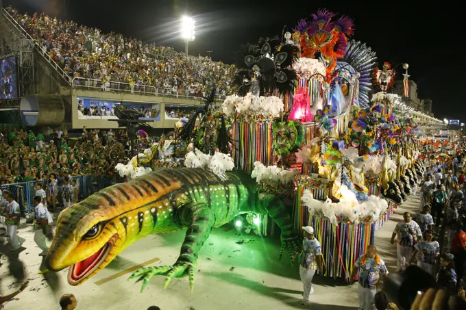 Carnival parade at the Sambodrome, Rio de Janeiro, Brazil.