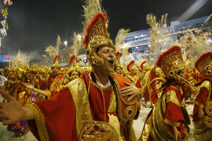 Carnival parade at the Sambodrome, Rio de Janeiro, Brazil.