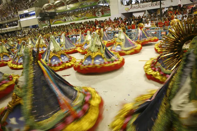 Carnival parade at the Sambodrome, Rio de Janeiro, Brazil.