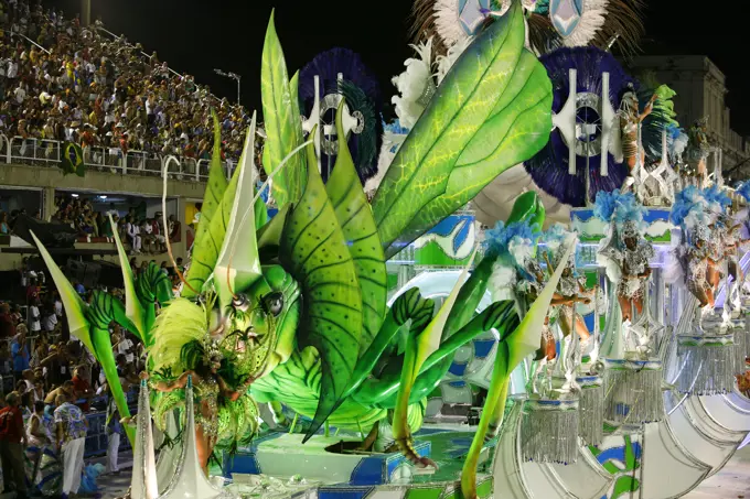 Carnival parade at the Sambodrome, Rio de Janeiro, Brazil.