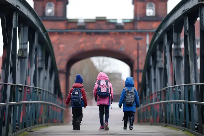 Boy with backpack for back to school