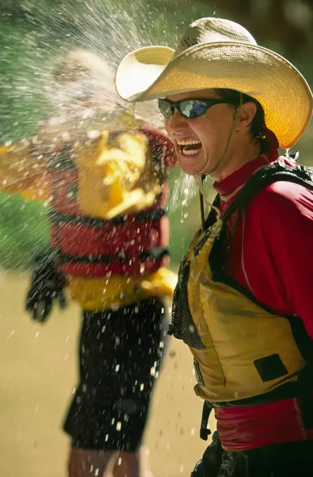 Water fight in the Grand Canyon, AZ.