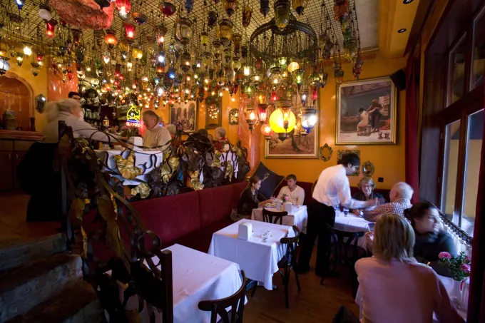 Inside the busy OMAR Restaurant, Sultanahmet, Istanbul, Turkey