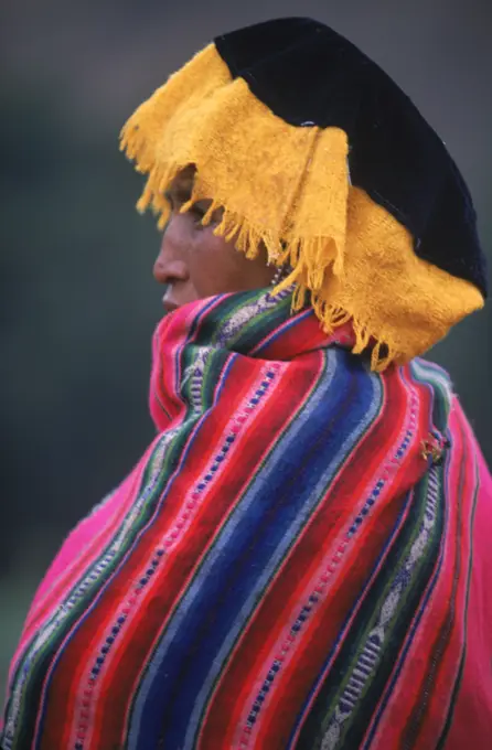 Side view of a woman, Peru.