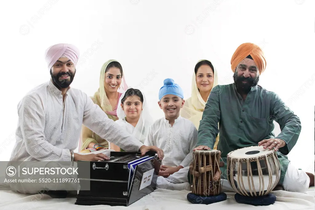 Portrait of a Sikh family