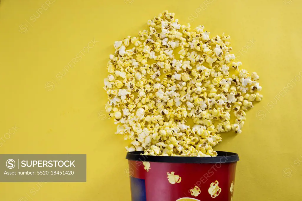 An illustration of popcorn popping out.