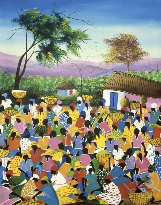 Market Scene by Andre Pierre, 1977, 1914-1979