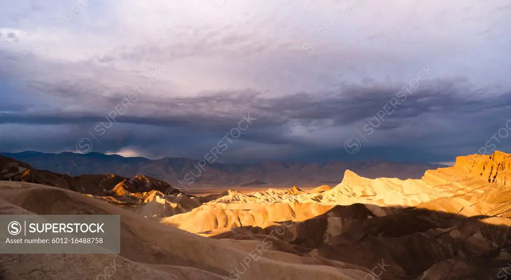 The cloud cover makes it dramatic at sunrise in Death Valley