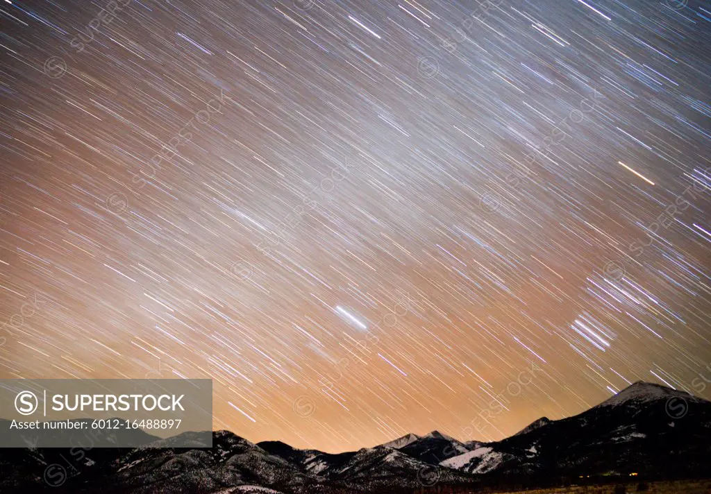 Long exposure night sky on the Salt Flats near West Wendover Nevada on the border with Utah