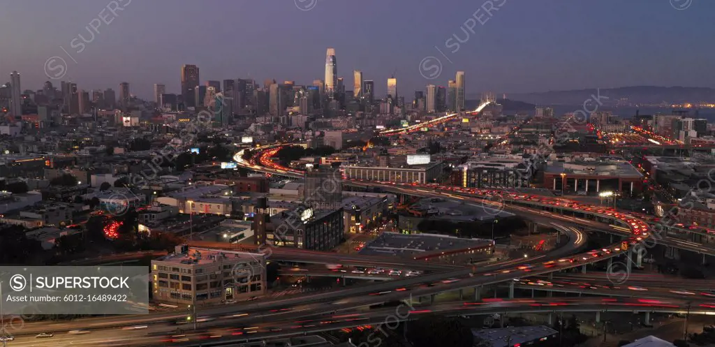 Traffic goes in and out of town via highway 101 and the Bay Bridge in San Francisco CA