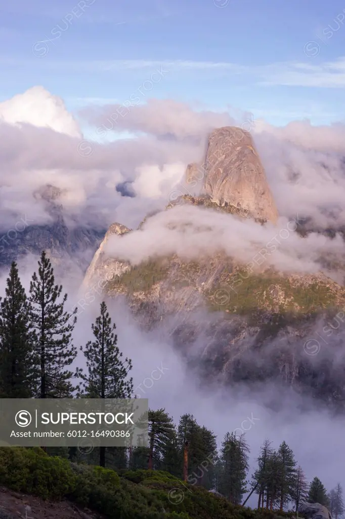 The clouds are moving in on the view from Glacier Point