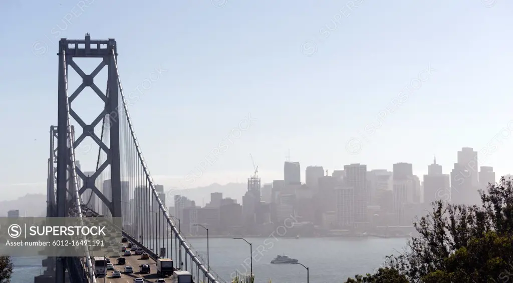 Rush hours makes traveling slow going on the Bay Bridge