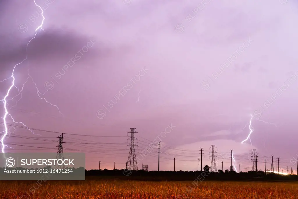 Lightning strikes behind the lines designed to carry it in South Texas