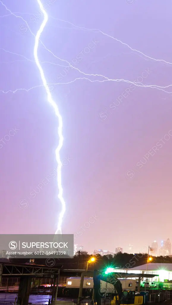 Texas Thunderstorm Lightning Strike Electrical Discharge Dallas