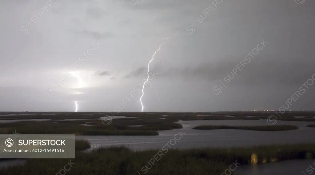 Marshy area in the Gulf of Mexico gets hammered by storms