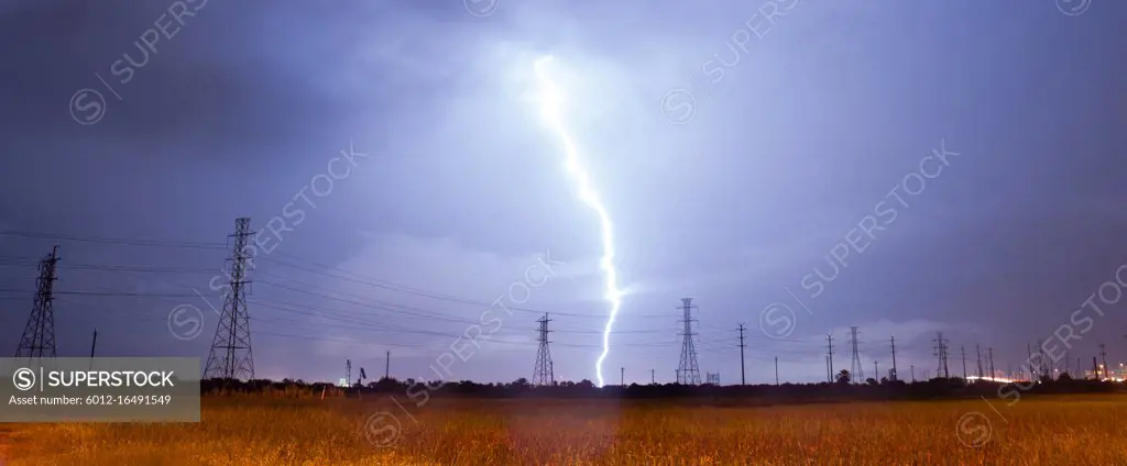 Lightning strikes behind the lines designed to carry it in South Texas