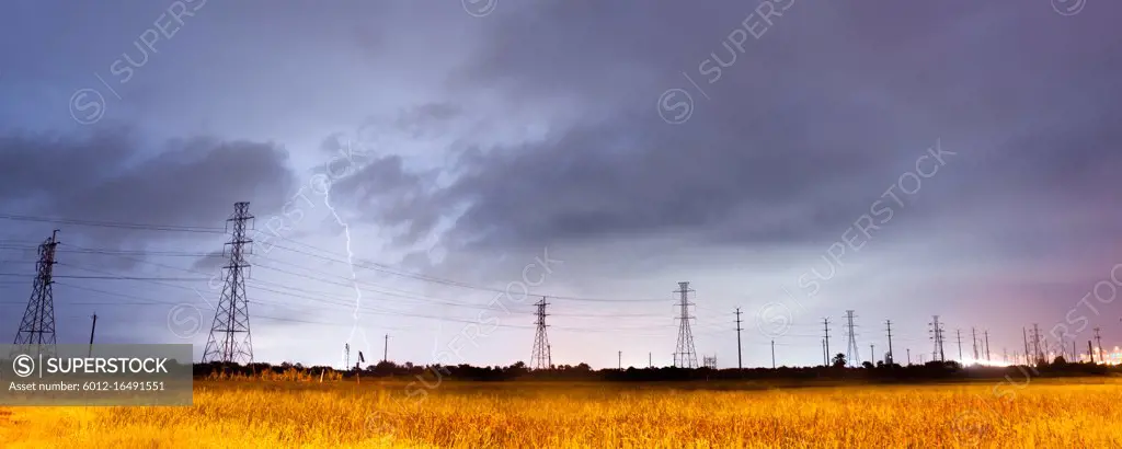 Lightning strikes behind the lines designed to carry it in South Texas