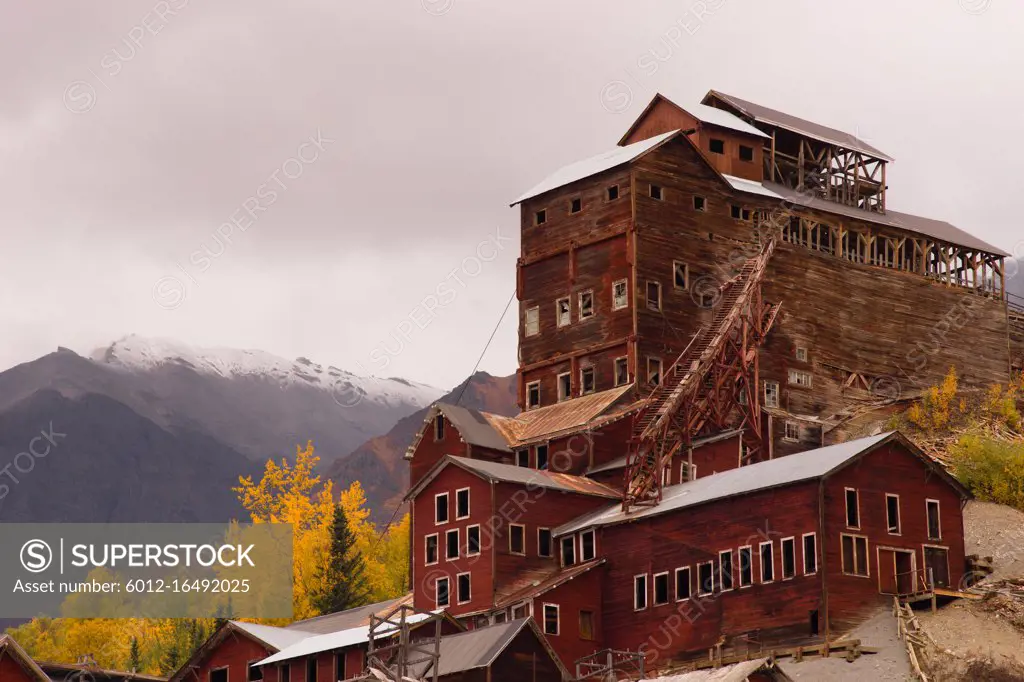 Fall comes to the high  mountains near McCarthy Alaska