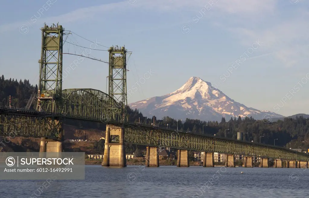 The draw bridge takes you across the Columbia River to Hood River Oregon in the Shadow of Mt Hood