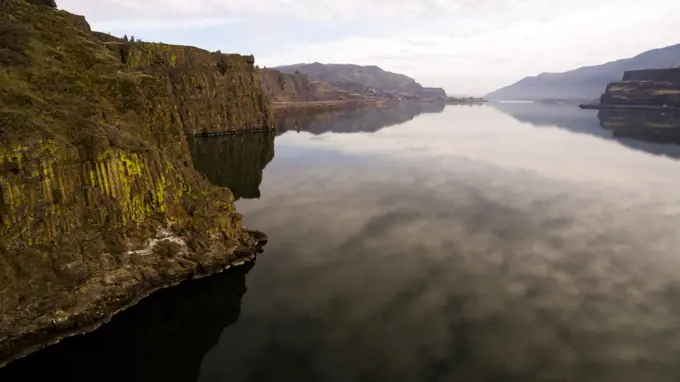 The sky is clearing at Horsethief Butte on the Columbia River