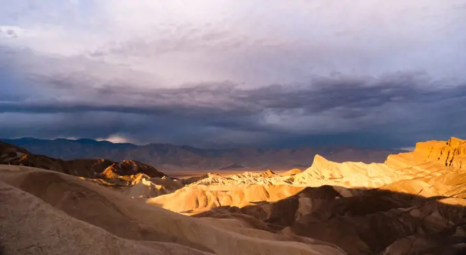 The cloud cover makes it dramatic at sunrise in Death Valley