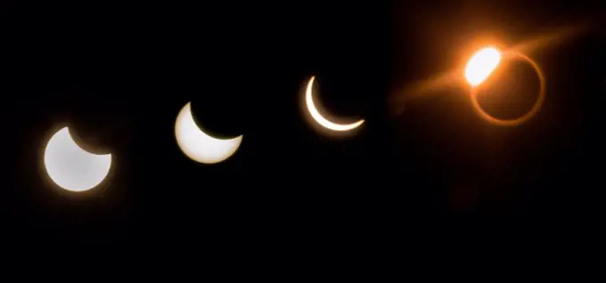 The Solar Eclipse in four stages 2017