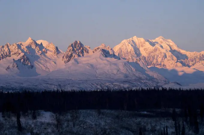 High alpine peaks in the land of the midnight sun