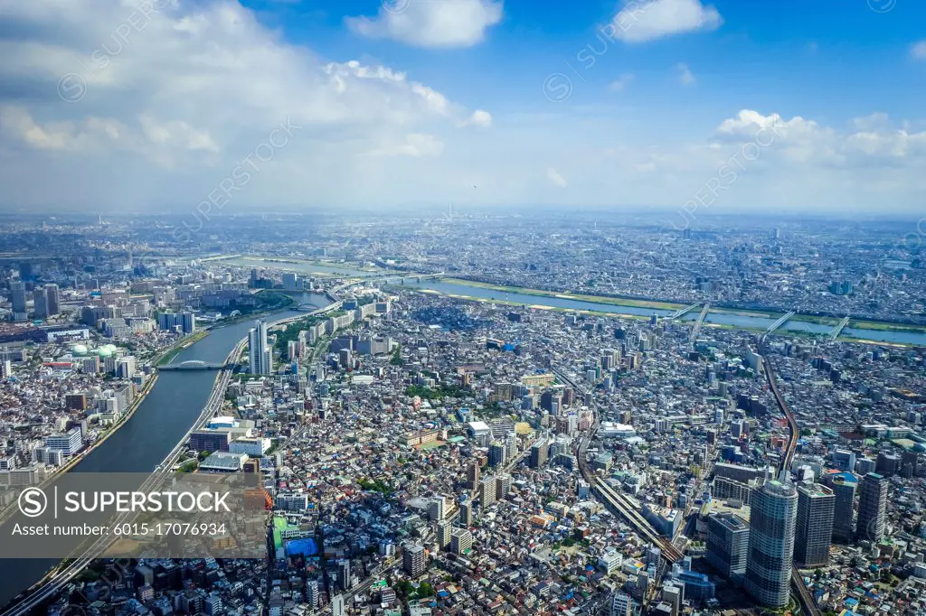 Tokyo city skyline panorama aerial view, Japan