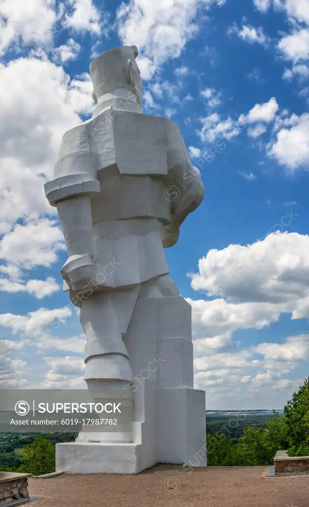 Monument to Artem over the Svyatogorsk Lavra in Ukraine