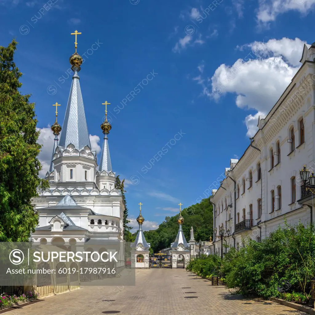 The main entrance to the Svyatogorsk Lavra in Ukraine