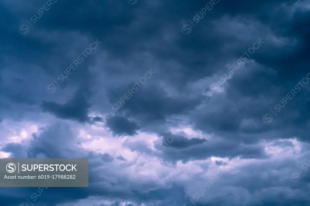 Cloudy Summer Sky Fluffy White and Blue