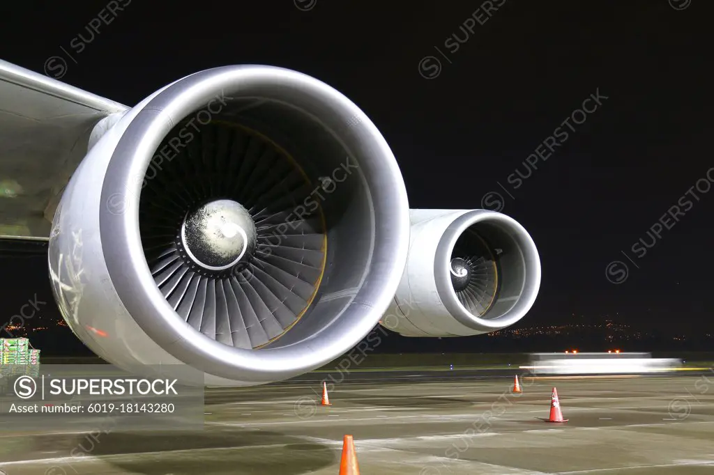 Jet Engines Up Close at Night