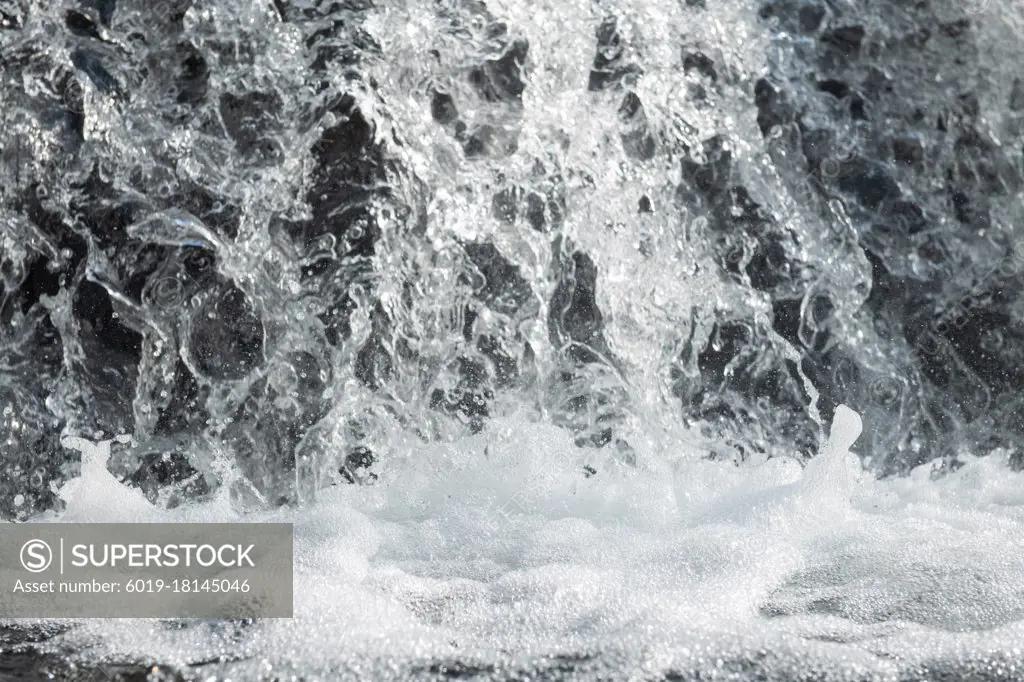 Close Up Waterfall Splashing Abstract