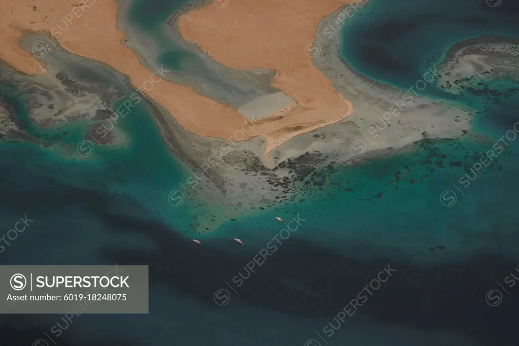 landscape of the red sea from a height of flight