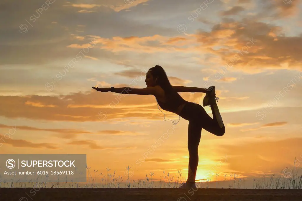 Young female workout before fitness training session