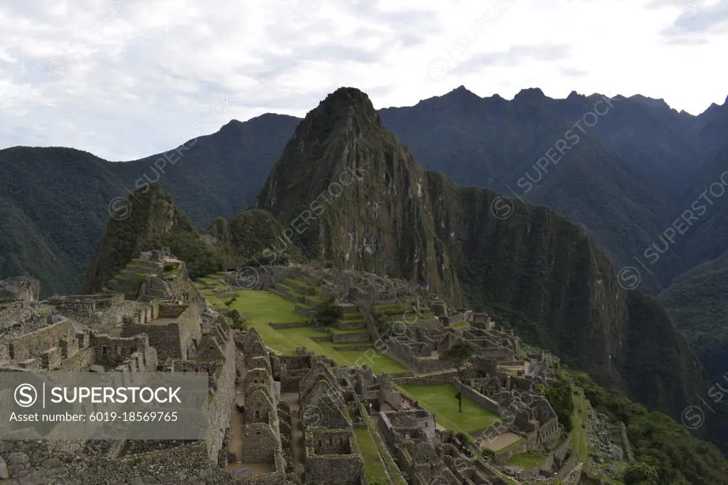 Classic view of ancient Machu Picchu