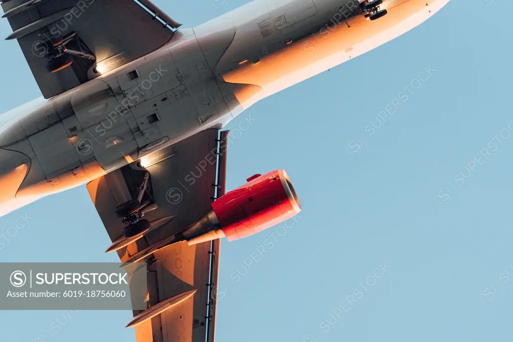 Landing plane seen from below