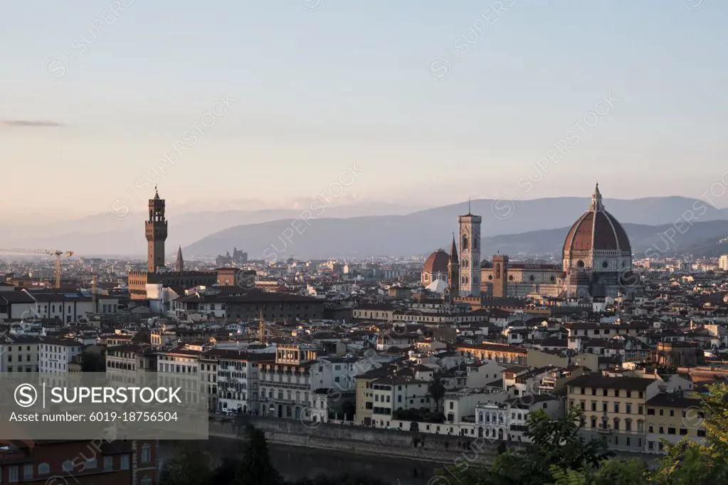 the sunset in Firenze (Florence) from the high