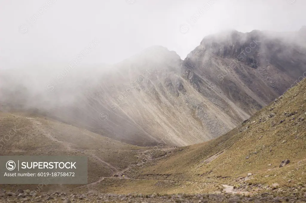 Volcano cloudy day