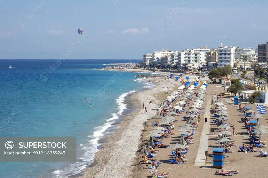 09 15 2021 Rhodes Greece view of Akti Kanari Beach