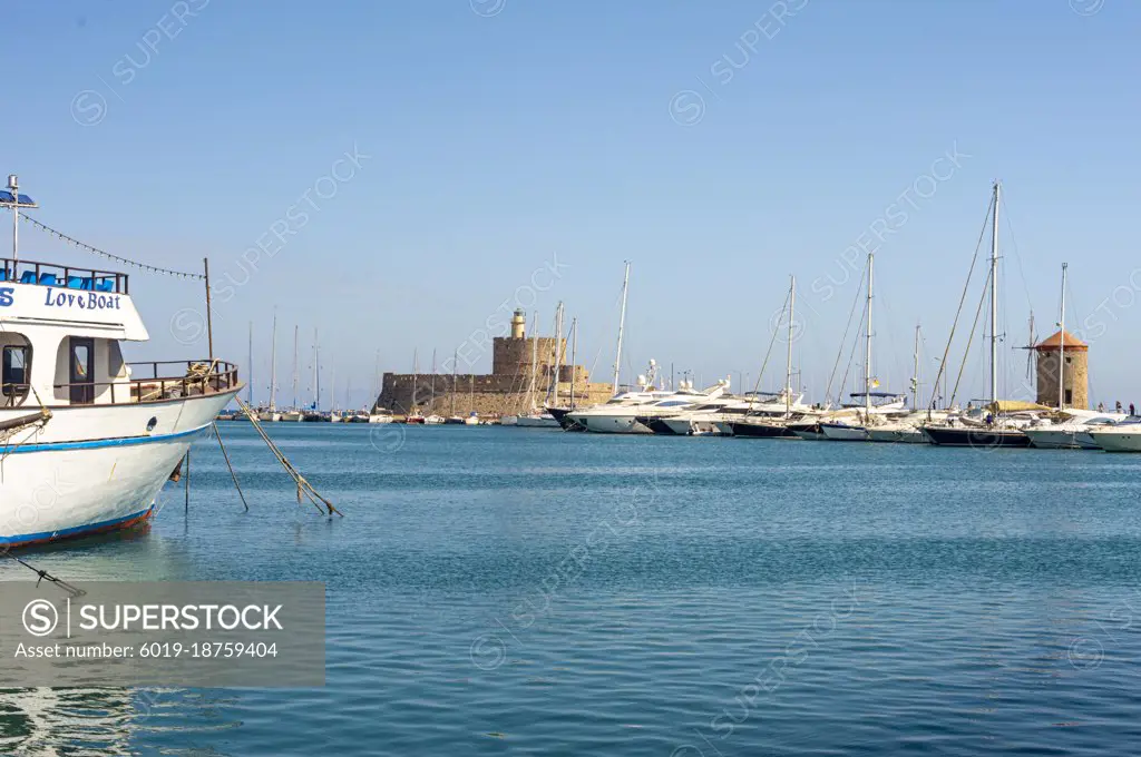 09 15 2021 Rhodes Greece Old Town of the city of Rhodes view of