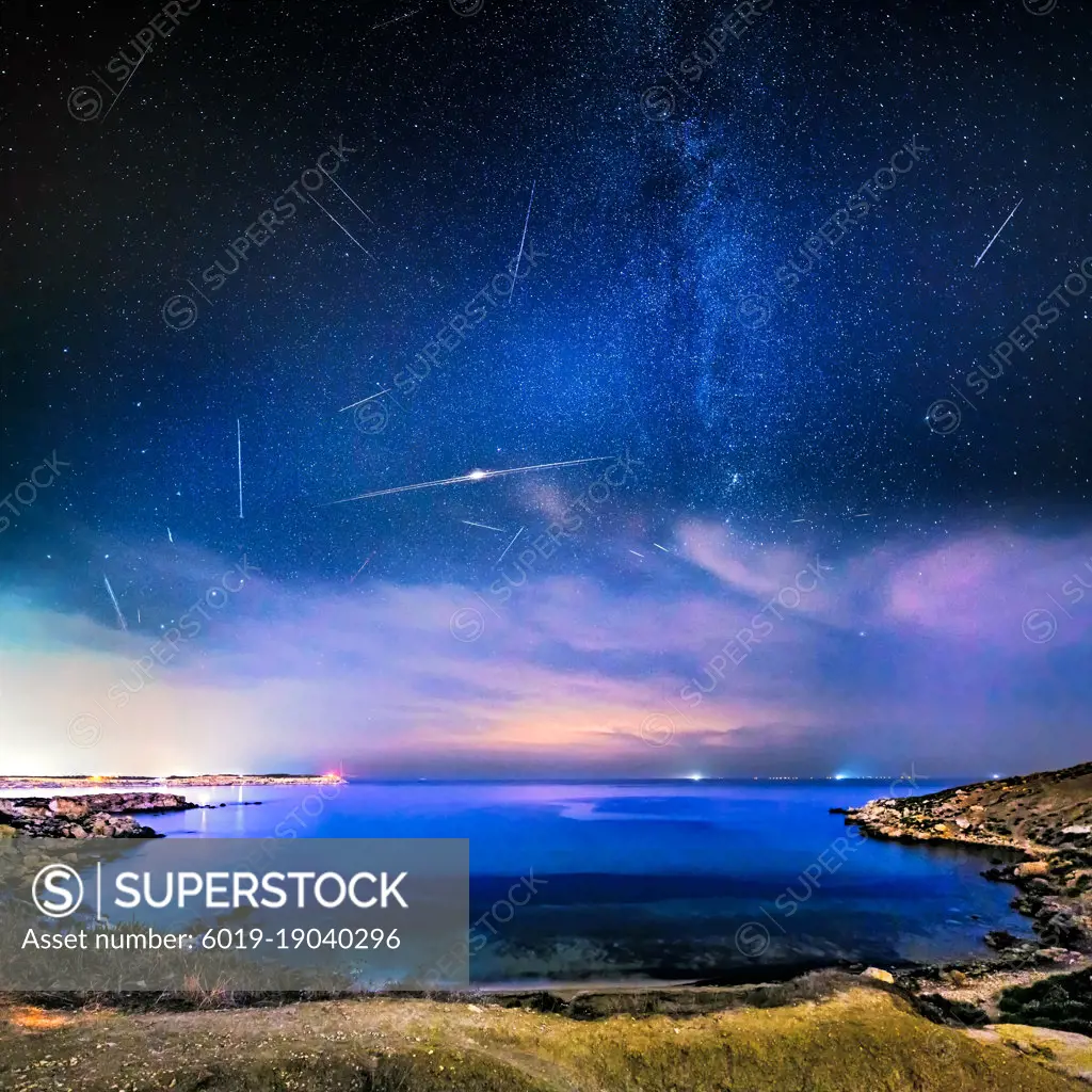 International Space Station and Perseids over Malta