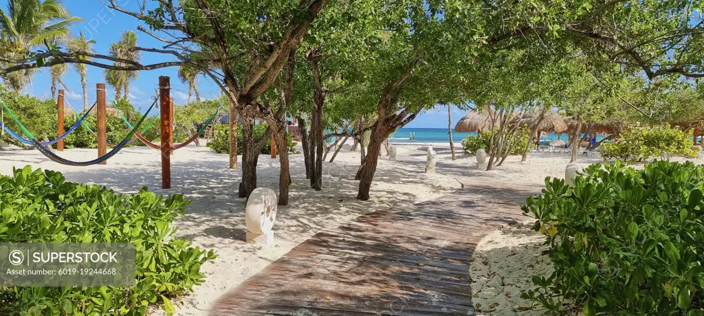 road in paradise to a beach in the caribbean