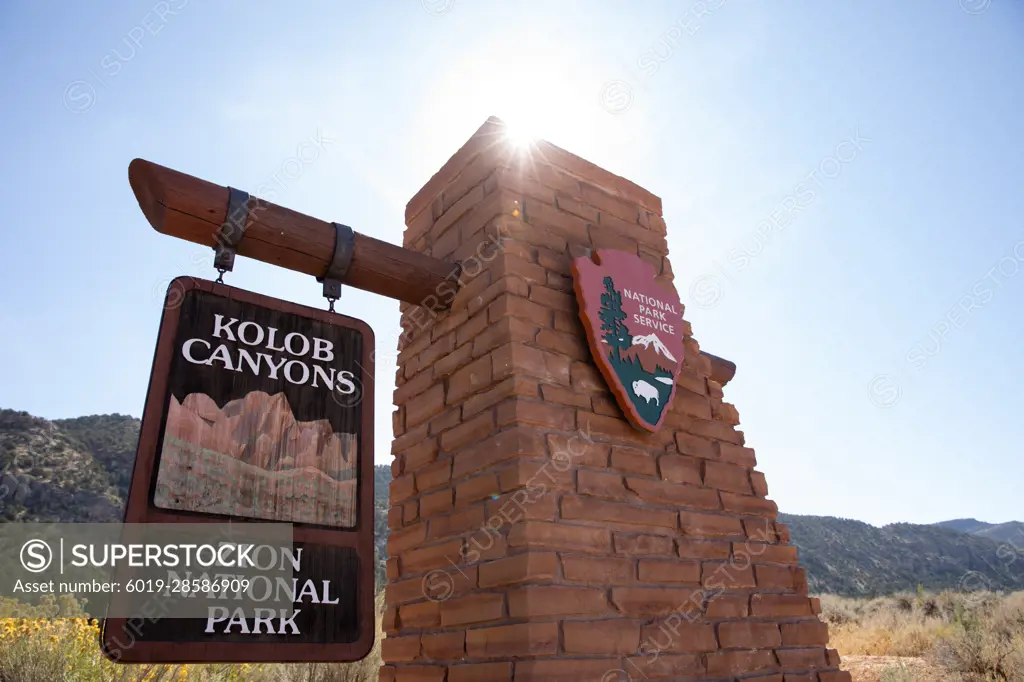 Kolob Canyons Entrance Sign in Zion National Park